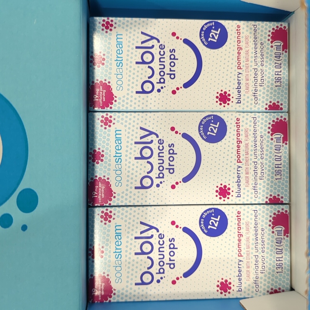 SodaStream bubly bounce Drops, Blueberry Pomegranate Flavor, Pack of 3